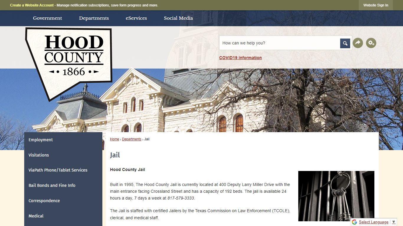 Jail | Hood County, TX - Official Website